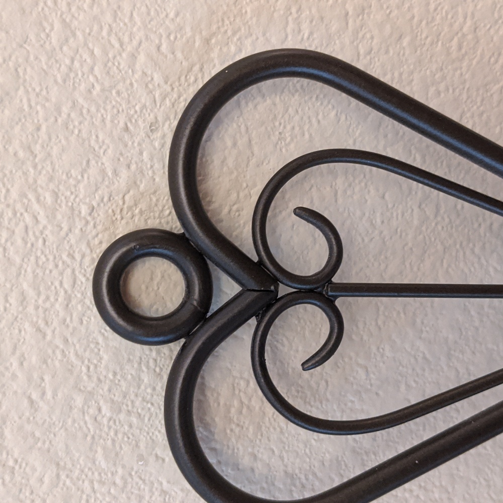PartyLite Metal Scroll Cross Wall Sconce Votive Candle Holder Black Religious - Picture 4 of 5